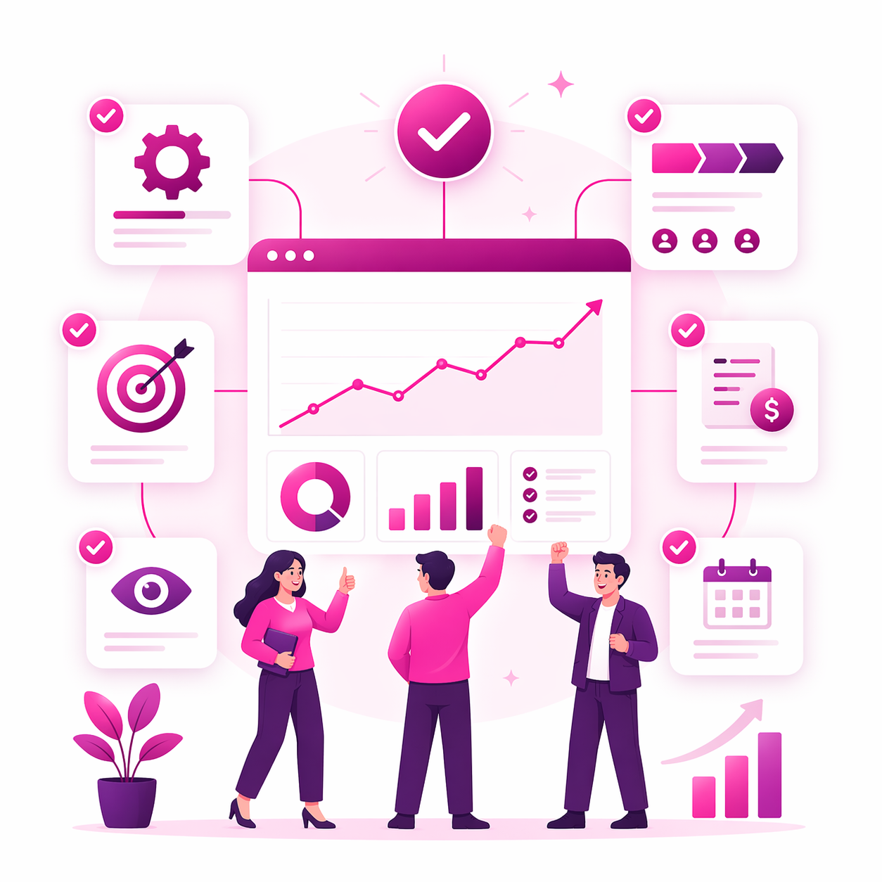 Successful sales implementation website image - modern